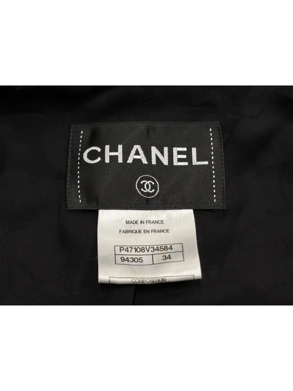Chanel Tweed Jacket Sailor Color CC Logo Black White 36